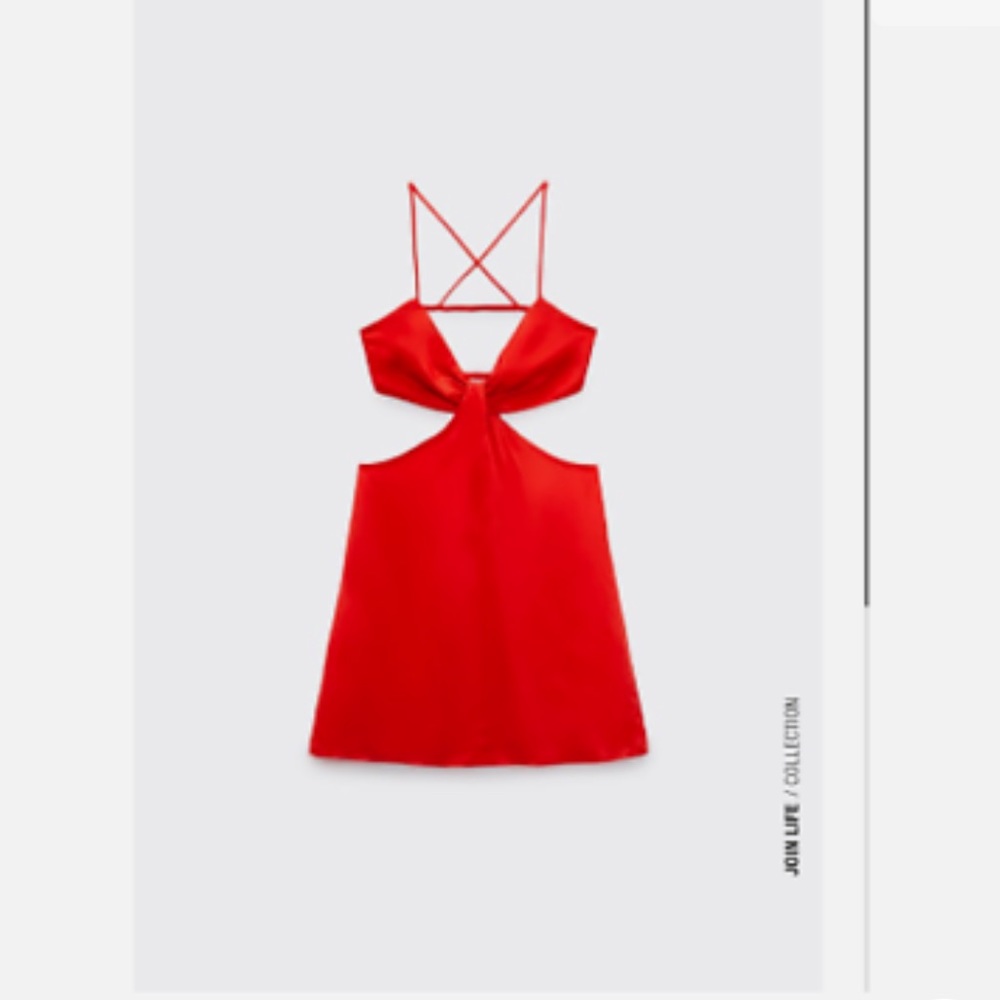 Zara knotted satin effect dress - Picture 7 of 10